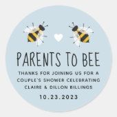 Rond Sky Blue Parents to Bee Douche Favoriser Sticker (Devant)