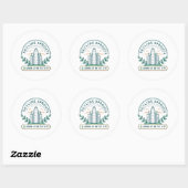 Rond Skyline Sprouts Urban Farming Sticker | City Garde (Feuille)