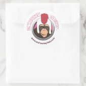 Rond Smirkey Mohawkey Monkey sticker (Sac)