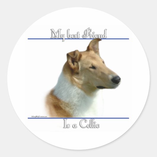Rond Smooth Collie Best Friend 2 - Sticker (Devant)