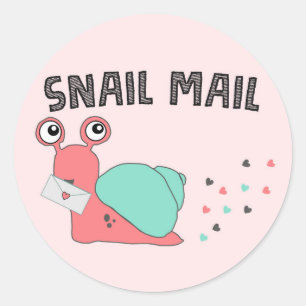 Rond Snail Mail Sticker - poussière de coeur!
