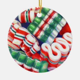 Rond Snoep van lint keramisch Ornament