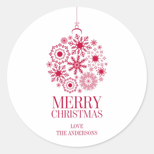 Rond Snowflake Orament Joyeux Sticker de Noël (Devant)