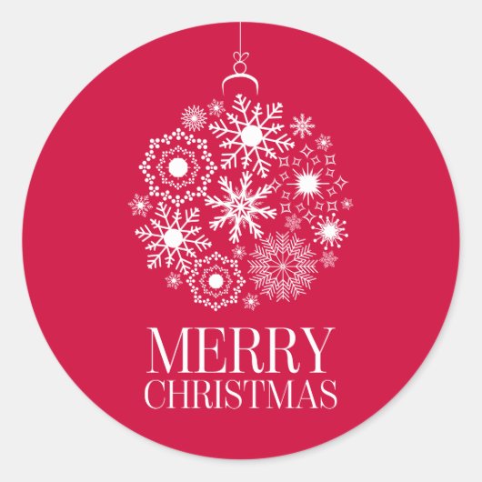 Rond Snowflake Orament Joyeux Sticker de Noël (Devant)