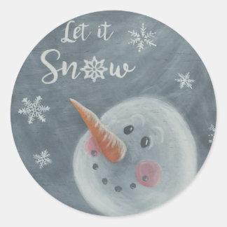 Rond Snowman Let it Snow sticker