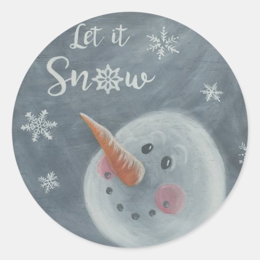 Rond Snowman Let it Snow sticker (Devant)