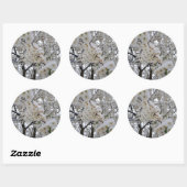 Rond Snowy Blossom Sticker (Feuille)