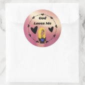 Rond So Glam God Loves Me Fancy Classic Round Sticker (Sac)