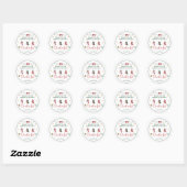 Rond Sock de Noël Anniversaire Classic Round Sticker (Feuille)