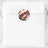 Rond Sock Monkey Orament Sticker (Sac)