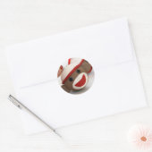 Rond Sock Monkey Orament Sticker (Enveloppe)