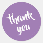 Rond Soft Muted Lavender Thank You  Round Sticker (Devant)