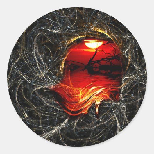 Rond soleil fond Sticker (Devant)