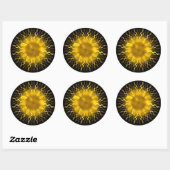 Rond Soleil fractal Iris~ Sticker fractal (Feuille)