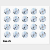 Rond Something Blue Wedding Favor Sticker (Feuille)