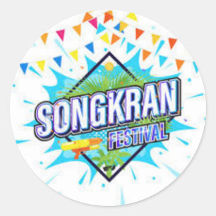Rond Songkran Festival Classic Round Sticker