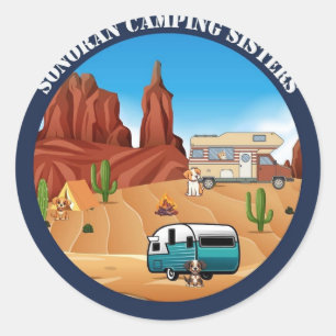 Rond Sonoran Camping Sisters Sticker