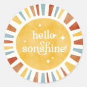 Rond Sonshine Boho Baby shower Sticker Sun Burst (Devant)