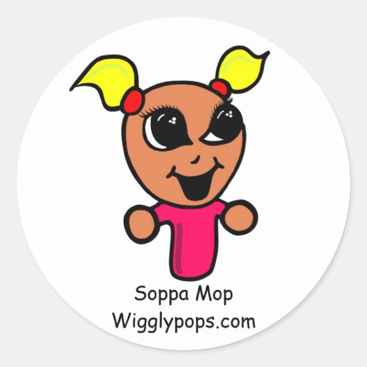 Rond Soppa Mop, Wigglypops.com Sticker (Devant)