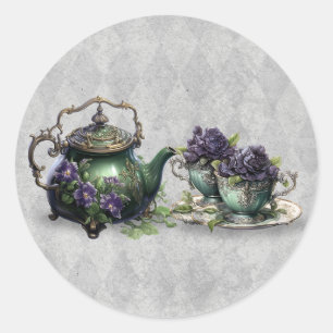 Rond Sorcières gris clair Tea Enchantant Sticker Brew