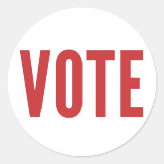 Rond Sortez du vote : Sticker VOTE (rouge)