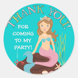 Rond Sous le Sticker du parti Merci de la sirène de mer