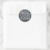 Rond Soyez Remercié Chalkboard Thanksgiving Sticker (Sac)