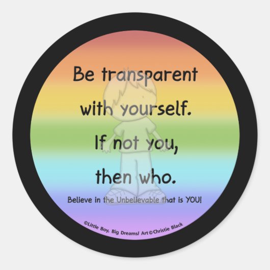 Rond Soyez Transparent Sticker Arrondi Classique (Devant)