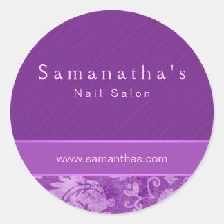 Rond Spa de salon damask floral sticker violet