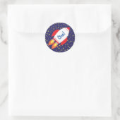 Rond Space Rocket Star Navire 1er Sticker Anniversaire (Sac)