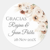 Rond Spanish Boho Wedding round sticker  (Devant)