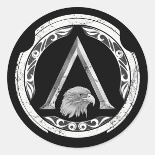 Rond Spartan Eagle Greek Shield Classic Round Sticker
