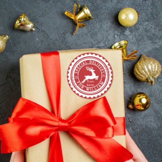 Rond Special Delivery from Santa Sticker Custom Name