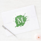 Rond Splash Of Color Monogramme Sticker (Enveloppe)