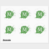 Rond Splash Of Color Monogramme Sticker (Feuille)