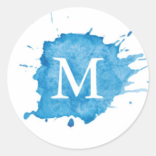 Rond Splash Of Color Monogramme Sticker