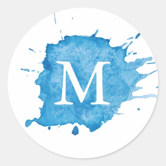 Rond Splash Of Color Monogramme Sticker (Devant)