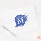 Rond Splash Of Color Monogramme Sticker (Enveloppe)