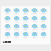 Rond Splish Splash Pool Party Girl Anniversaire Sticker (Feuille)