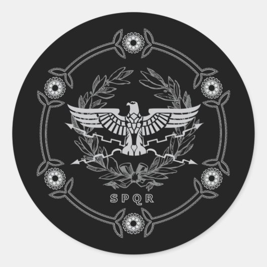 Rond SPQR Le Sticker Emblem Empire Romain. (Devant)