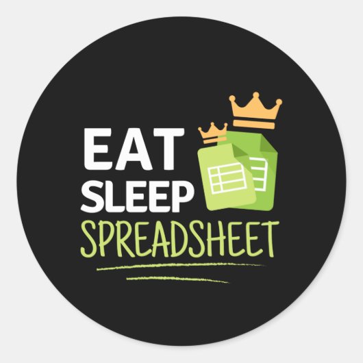 Rond Spreadsheet Classic Round Sticker (Devant)