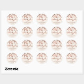 Rond Spring Wedding Merci Sticker Rose Gold Foil (Feuille)