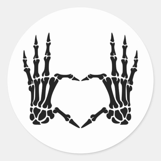 Rond Squelette Hands Sticker de Gesture Coeur (Devant)