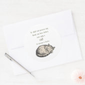 Rond St. Gertrude of Nivelles Cat Quote Sticker (Enveloppe)