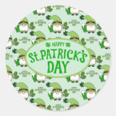 Rond St. Patrick’s Day Gnome Green Sticker (Devant)