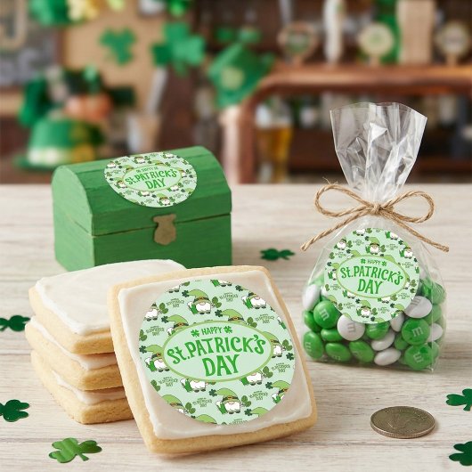 Rond St. Patrick’s Day Gnome Green Sticker