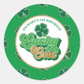 Rond St. Patrick's Day Lucky One First Birthday Sticker (Devant)