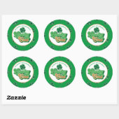 Rond St. Patrick's Day Lucky One First Birthday Sticker (Feuille)