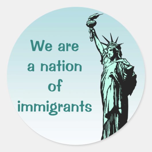 Rond Statue de la Nation Liberty des Immigrants Sticker (Devant)