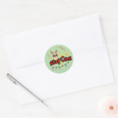 Rond Stay Cool Christmas Reindeer Sticker (Enveloppe)